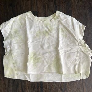 Tie Dyed Lime Green White Knit Tank